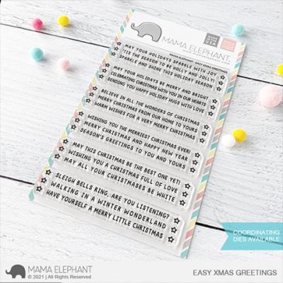 Mama Elephant Clear Stamps - Easy Xmas Greetings